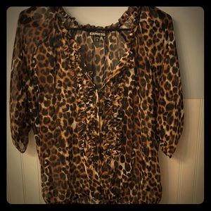 Express cheetah print top